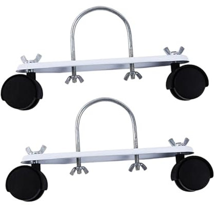 Baoblaze Base de marco de rueda de calentador eléctrico, 2 piezas, instalación Simple, piezas de reparación, longitud 21cm, accesorios, Rueda Negra