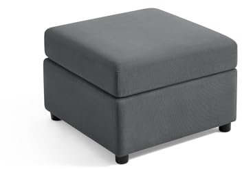 LINSY HOME Modulares Sektionalsofa mit Stauraum, waschbare Sektionalcouch, Bezüge wechselbar, Couch-Ottomane zur Erweiterung Ihres Sofas, Dunkelgrau