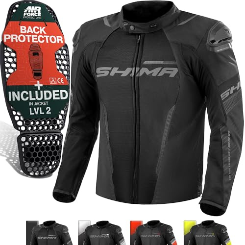 SHIMA Solid 2.0 Vented wasserdichte Motorrad Textiljacke, schwarz, 3XL