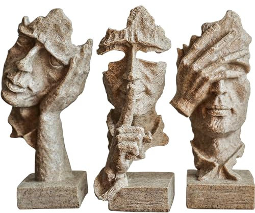 XYQXYQ 3 Stück Denker,3 Sets von Abstrakten Kunstskulpturen mit Dekorationsfiguren, Moderne Heimdekoration, Schreibtischdekoration, Moderne Dekorationsfiguren, Regaldekoration