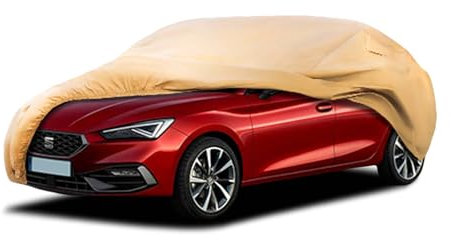 JURMON Heavy Duty Outdoor Car Cover Passend für Seat Leon,Winddicht Allwetter wasserdichte Sonnenregen UV Staub Schneeschutz Outdoor Auto Abdeckungen