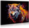 JBER Wolf Leinwand Gemälde Wandkunst, geeignet für Badezimmer Dekoration, Poster Home Decor, lustige Tier Dekoration, gerahmt, 60 X 40cm