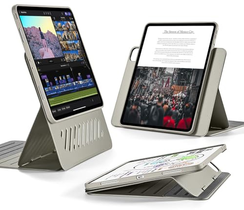 ESR für iPad Pro 12.9 Hülle 2022/2021, 12,9 Zoll, Shift Serie, Titanmetall | Abnehmbare magnetische Abdeckung, Verstellbarer Hoch-/Querformatständer mit erhöhter Displayansicht, 9 Standwinkel