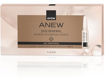 AVON Anew Skin Renewal Power-Ampullen | Konzentrierte Gesichtsampullen für eine intensive Anti-Aging-Pflegeroutine und ein glatter wirkendes Hautbild