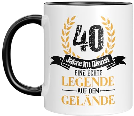 Tasse zum Jubiläum | 40 Jahre im Dienst | Eine echte Legende auf dem Gelände | Geschenkidee für Jubiläum und langjährige Mitarbeiter | Kaffeebecher 330 ml