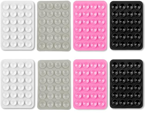 8 PCS Silicone Suction Phone Case Mount, Suction Phone Holder, Phone Suction Pad, Hands-Free Phone Accessories Holder for Selfies and Videos, Non Slip Suction Cup Phone Mount
