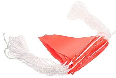 HOOTNEE 1 String Reflective Warning Flag Portable Flag Decor Safety Rooftop Flag Weatherproof Flags Construction Safety Flag Reflective Safety Flag Garden Banner Flags for Alerting Nylon