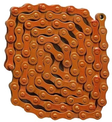 LUOKEKE Fahrradkette Fahrradkette, 94 Abschnitte, Single-Speed-Carbonstahl, bunt, leicht, for Mountainbike, Rennrad, MTB, Ketten, Teil-Fahrradkette Fahrrad Kette(Orange)