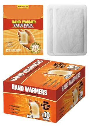 Handwärmer, 40 Stück, einfache Aktivierung, Handwärmer, nachhaltige Wärme für draußen und zu Hause, bequeme Wärmer