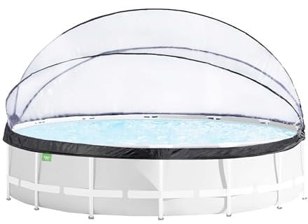 EXIT Toys Poolabdeckung ø450cm - Für Intex/Bestway Pools - Hält Wasser Warm und Sauber - Einfache Montage - Robuste, Hochwertige Konstruktion - Universelle Poolüberdachung Geeignet für Viele Marken