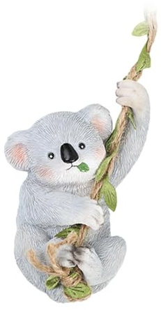 MagiDeal Gartenstatuen, Gartentierhängedekor, Koala aus Kunstharz Klettert Ranke, Wasserfeste Koala-Statue zum Aufhängen für Gartenmauern, Koala