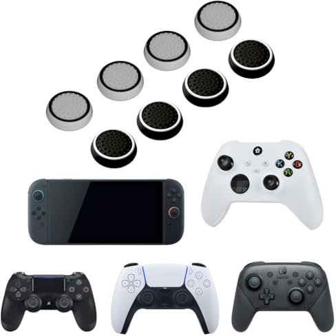 Crazy Diy - Set di 8 tappi per levette per levette, per XBOX One Series X S Switch Pro e Switch 2 controller PS5 PS4, accessori di protezione per joystick