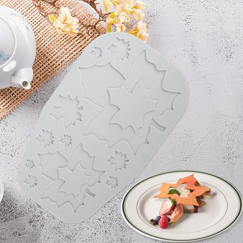 YapitHome Silikonformen Ahornblattform Fondant Spitzenmatte | Silikon Dekormatte, Für Torten, Tellerdekoration, Kuchendekoration, Süßigkeiten, Schokolade, Kekse