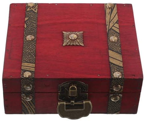 BESPORTBLE Coffre à Bijoux Vintage en Bois avec Serrure Décorative Boîte à Trésors Verrouillable Organisateur de Bijoux Rétro pour Rangement Sécurisé à Domicile pour Accessoires et