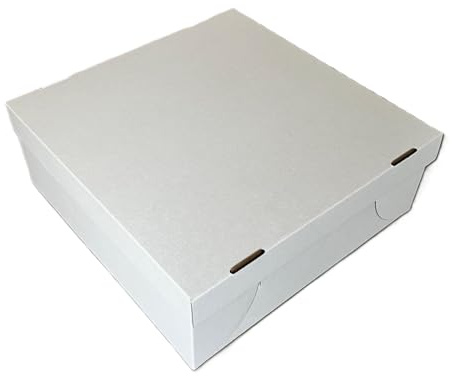 Generisch 100 Tortenkarton 32 x 32 x 12 cm stabile E-Welle innen Braun Wellkarton Tortenschachtel Konditorkarton