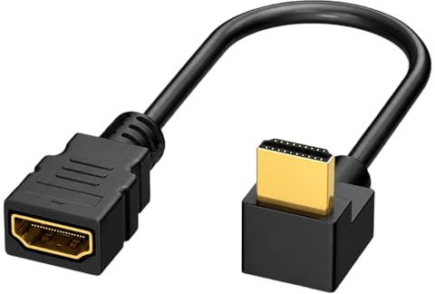 LYHBB 1M HDTV 4k Extender cable, Upward bend 90 Degree Extension Cable 2.1 8K/4K@30Hz/ 60Hz, Ultra high Speed Male to Female Compatible for Roku/Fire TV Stick, Xbox PS4/PS5, Blu Ray Player, Power Cord
