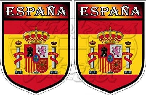 Spanien-Aufkleber, España, spanisches Wappen, 75 mm, Sticker / Aufkleber für die Stoßstange, PVC / Vinyl, 2 Stück