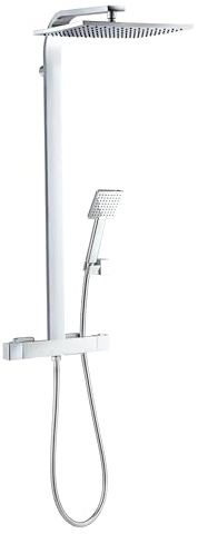 Wirquin 60721391 Colonne de douche avec mitigeur thermostatique Palermo Comfort 1 jet, chromé