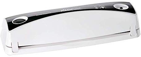 Magic Vac Elite-300 Plus Máquina de envasado al vacío doméstica, 140 W, ciclo automático, barra sellado 30 cm, controles impermeables, bandeja retención líquidos apta lavavajillas, color blanco