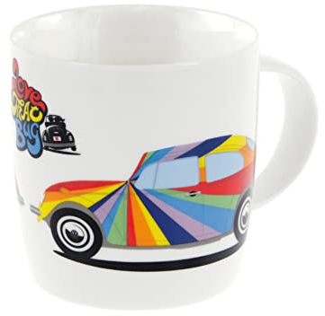BRISA VW Collection - Volkswagen Beetle Coffee-Tea-Mug-Cup for Home, Camping & Outdoor (Stripes)