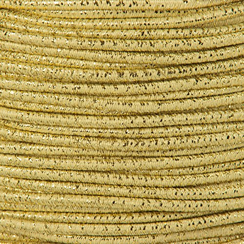 KAHAGE - BUTONIA 10m Gummikordel - Hutgummi - Rundgummi, hochwertig, extra-stark in 2mm, Gold