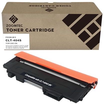 ZOOMTEC Tonerkassette CLT-404S CLT-K404S Tintenpatrone kompatibel mit Samsung Xpress SL-C430 SL-C430W SL-C480 SL-C480W SL-C480FN SL-C480FW (Farbe: Schwarz)