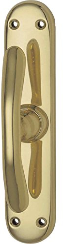 GRUNDMANN Fenstertrieb ELEGANT 521 - gebogen, Messing poliert, 1 Stück | Fenstergriff / Beschläge