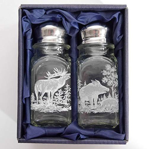 GTK - Geweihe & Trophäen KRUMHOLZ Salz & Pfeffer Streuer Set mit Jagdmotiv
