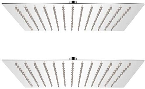 Festnight Pommeau de Douche Carre Salle de Bain Tête de Douche Plongeante 2 pcs Acier Inoxydable 30 x 30 cm