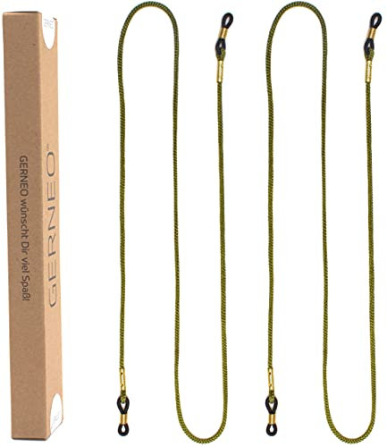GERNEO® - London - cinturino per occhiali in tessuto di alta qualità - cavo per occhiali unisex extra per occhiali da sole e da lettura - vari colori (verde)