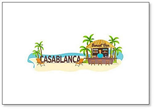 Casablanca. Morocco Kühlschrankmagnet für Palm, Getränk, Sommer, Loungesessel