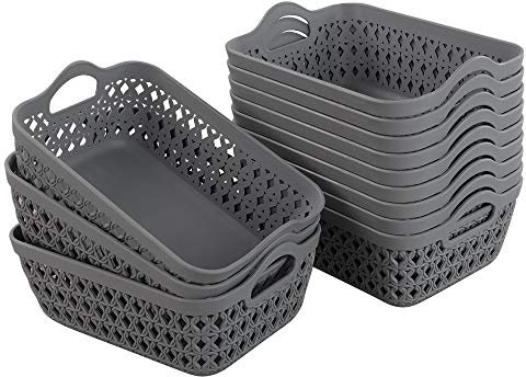 Dynko Mini Storage Tray, Plastic Storage Basket Trays Set of 12