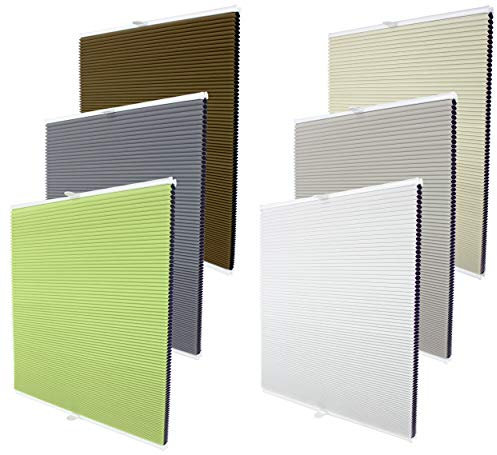 Wabenplissee nach Maß Thermo Plissee Rollo viele Größen und Farben lichtundurchlässig verdunkelnd Montage Glasleiste Tür Fenster Hitzeschutz (Breite 20-50 cm x Höhe 100,1-150 cm, Grün)