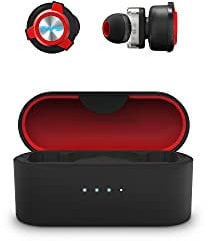 Energy Sistem Earphones FE 650 Auriculares True Wireless (Baja latencia, Dual Driver, Dual MEMS Mic) Negro y Rojo
