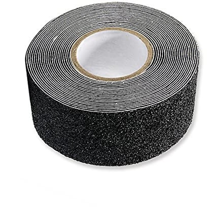 Anti Slip Tape High Traction Strong Grip Abrasive Black Non Skid Strip Safety Track Tape for Stairs Tread Steps Ramps (50mm x 5m)