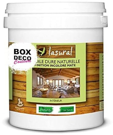 Huile dure bois intérieur naturelle bio incolore mate Lasural Natura - 1L