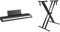 KORG B2 Digital Piano with 88 Weighted Keys - Black & RockJam RJX29 Double Braced Adjustable Keyboard Stand with Locking Straps, Black