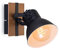 BRILONER Leuchten Wandlampe retro mit Holz, 1-flammige Wandleuchte vintage, E27 Fassung max. 40 Watt, verstellbarer Lampenschirm, rustikaler Wandspot, Schwarz-Weiß-Holz