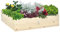 Outsunny Letto per Orto Rialzato in Legno, Fioriera da Giardino per Piante, Ortaggi ed Erbe Aromatiche, 117x117x30cm