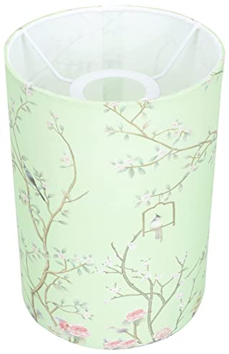 Stoff Lampenschirm Kleiner Ersatz Retro Chinesischen Tischlampenabdeckung Clip On für E27 Fass Kronleuchter Tischlampe Wandlampe Blumen 20x14 cm