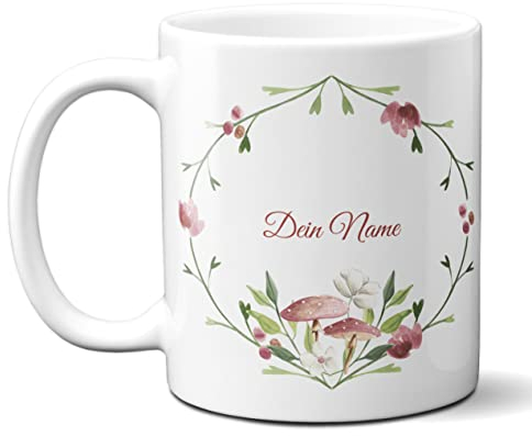 online-hut-Tasse - Kaffeebecher - Kaffeetasse - Lieblingstasse - individuell - Blumen - personalisiert - Dein Name - Geschenkidee - LT-16