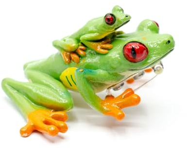 Miniblings Rotaugenlaubfrosch Baby Brosche Frosch Laubfrosch grün - Handmade Modeschmuck I Anstecknadel Button Pins