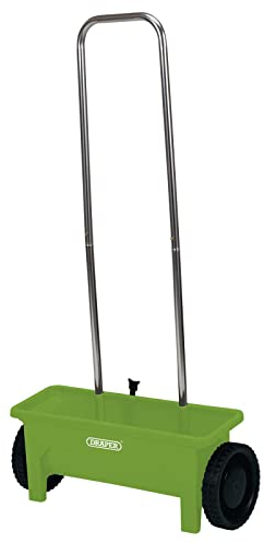 Draper Rotary Seed Spreader | 12L Hopper | Lawn Spreader Wheeled | Grass Fertiliser | Adjustable Distribution Rate | Aluminium Frame |09984