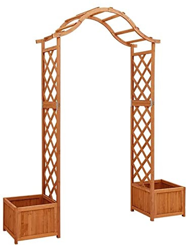 XIAOZHUANGXIONG Outdoor Solid Firwood Garden Pergola with Planter Structures Lawn Terrance Wooden Pergola Entryway Arch Arbour Trellises Planter