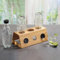 LS-LebenStil 3-Fach Flaschenständer - FSC Holz Bambus - passend für Sodastream Crystal Flaschen - mit Abtropfschale - ausziehbar - Abtropfständer Abtropfgestell Flaschenhalter für Emil Flaschen