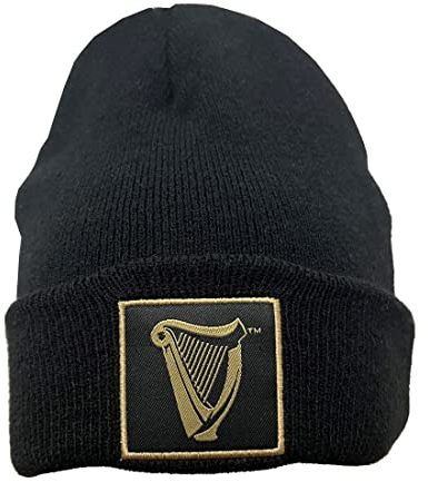 Guinness Schwarze Harfe gewebte Etikettenmütze für Herren, 100% Acryl, Schwarz, Einheitsgröße