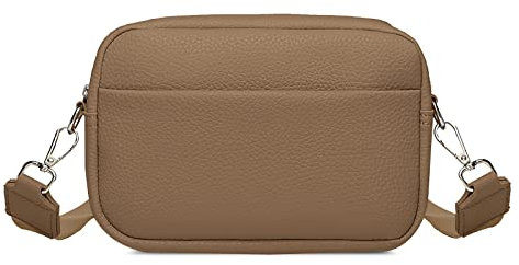 DIRRONA Damen Umhängetasche Mode Umhängetasche für Damen PU Leder Kamera Tasche Reisen Einkaufen Handytasche Kleine Breiter Gurt Schultertasche Crossbody Bag Khaki