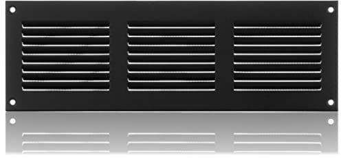 ABOUT VENT 300x100mm Grille de Ventilation en Acier Anthracite avec Moustiquaire - Grilles d'aération Métallique