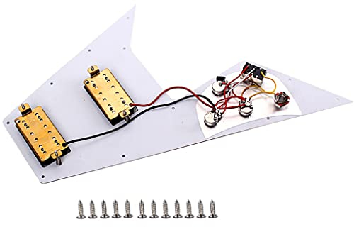 BEALIFE Gitarren Schlagbrett V vorverdrahtete Kratzplatte 12 Löcher Tonabnehmer Ersatz Musikinstrumente Befestigung Schutz
