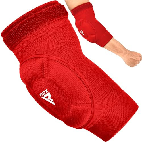 RDX MMA Coderas, Aprobado SATRA, Elbow Pads Protector antebrazo Codera Manga acolchada de compresión por Muay Thai Kickboxing Taekwondo Boxeo Fitness Voleibol Lucha libre Baloncesto, Hombres Mujeres
